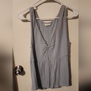 Gray Textured Sleeveless Dress